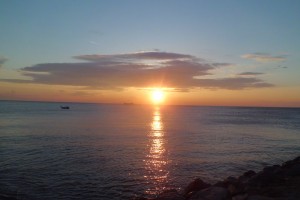 Alba a Savona sulla riviera di ponente